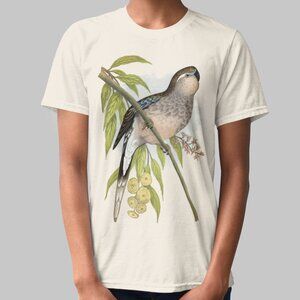 Bourke's Parakeet Vintage Parrot Print Short Sleeve Graphic Tee T-shirt S M L XL